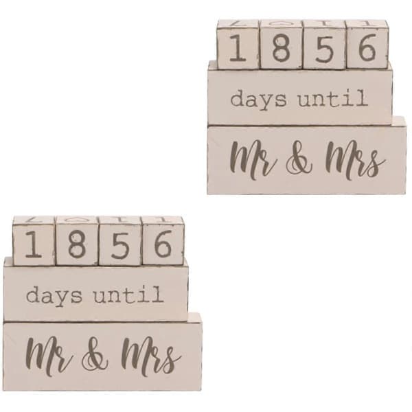 Nedräkningskalender i trä för skrivbord, 2-pack