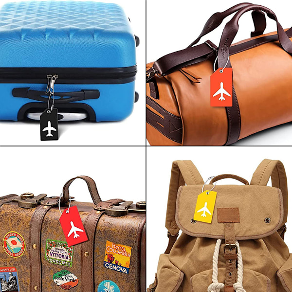 Bagageetiketter i silikon, unik design med integritetsskydd för snabb identifiering av bagage, moderiktig dekor för reseentusiaster (4-pack)
