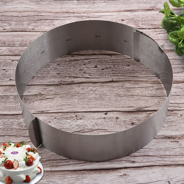 Justerbar kakring, kakform i rostfritt stål för DIY-matlagning, mousse-kakbakningsset, värmebeständig återanvändbar och lätt att rengöra för stora och små