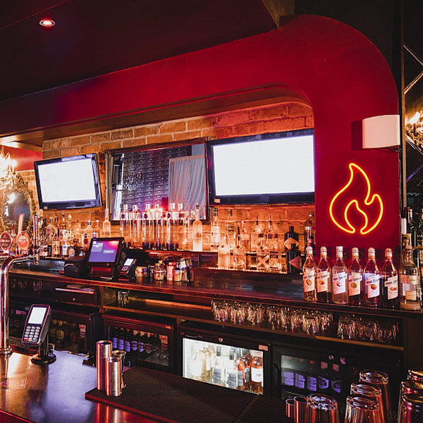 Flamme neon skilt, rødt LED skilt, til soveværelse restaurant dekoration