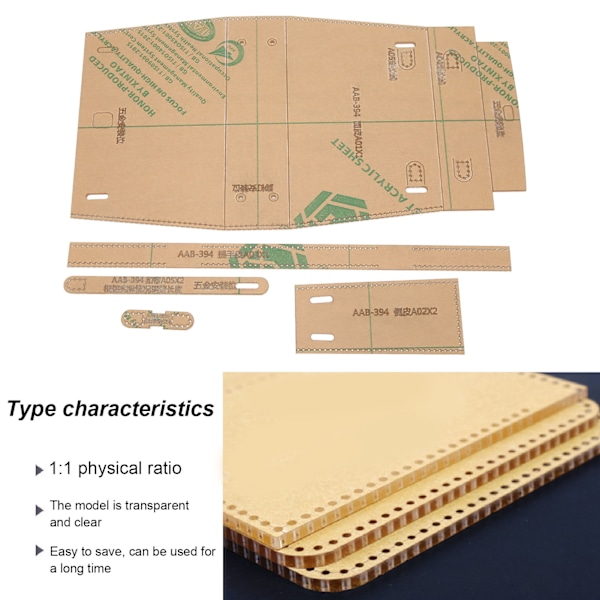 5 stk. skuldertaske akrylskabelon letvægts gennemsigtig akrylskabelon til DIY-håndværk gave