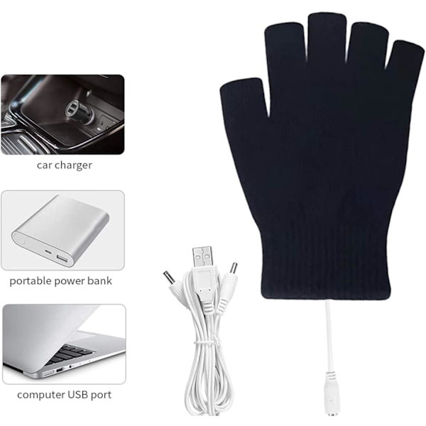 USB-opvarmede handsker, vintervarmehandsker, USB-opvarmede handsker, vint