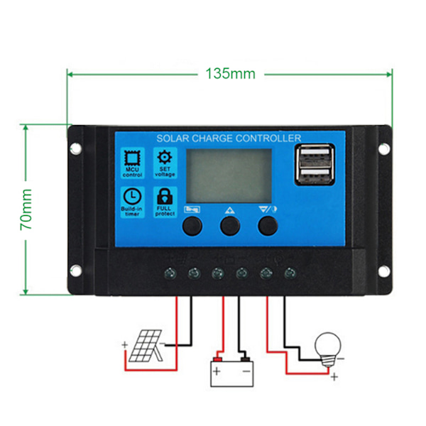 60A 12V 24V Auto Solar Charge Controller PWM Controller(60A)