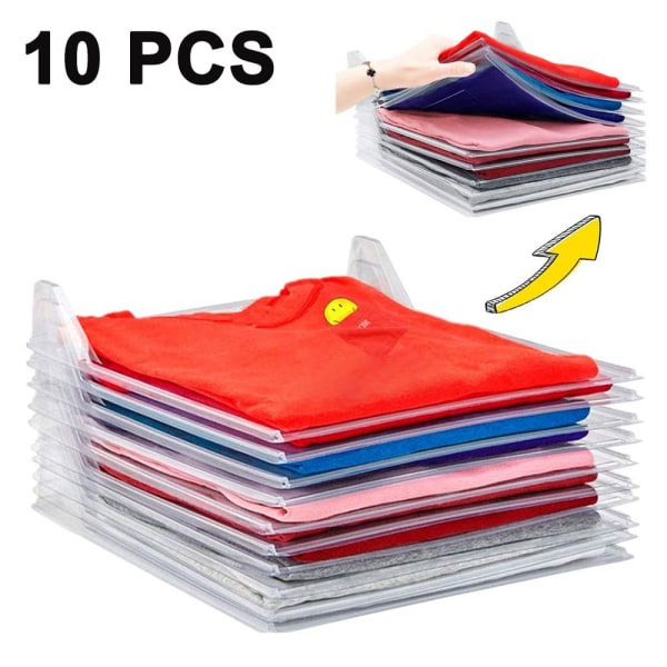 10 Pack Garderobe Folding Board Tee Shirt Organizer Klær Divi