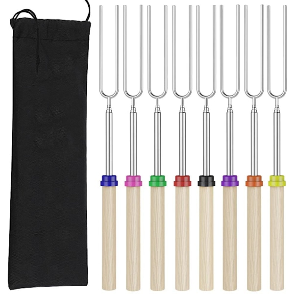 Marshmallow Roasting Forks Grill Skewers Forks BBQ Telescopic Skewers