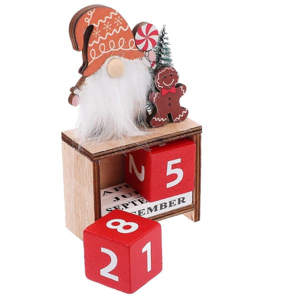 Julkalender med träblock för skrivbordet, 4 st