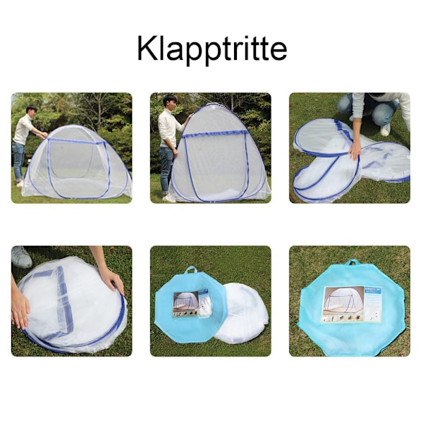 Pop Up Sängnätstält, Innovativ Vikbar Design för Enkel Portabilitet och Förvaring, Nytt Krypteringsnätverk Säkerställer Effektiv Insektsuteslutning, Automatiskt