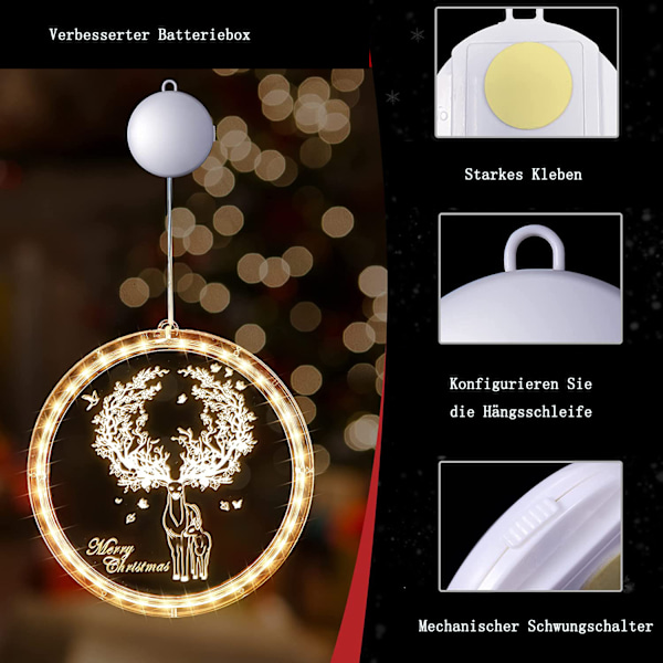 Kreativ 3D-designad ljusslinga med älvor, akryl & Ps batteridriven dekorativ ljusslinga med mångsidiga strömalternativ, för inomhus- och utomhusdekoration