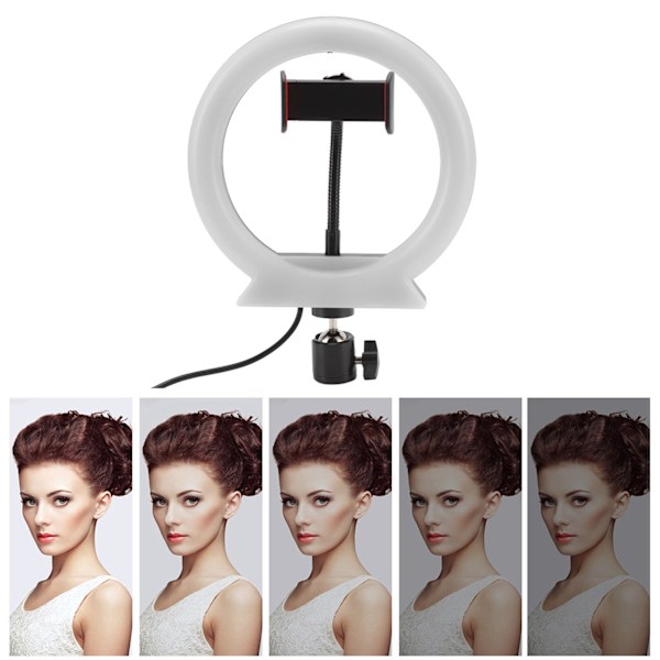 LED Circle Light Adjustable USB Charging RGB Live Fill Light with Pan Tilt for Photography