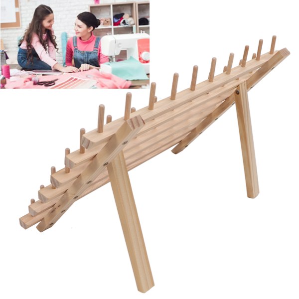 60 Spools Wooden Thread Rack DIY Easy Storage Safe Eco Friendly Beechwood Folding Thread Holder Thread Organizer for Quilting