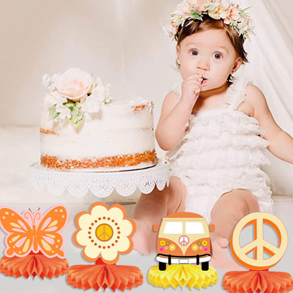 Boho Partydekorationer: Honeycomb-dekorationer för Retro Hippie-evenemang, Premiummaterial, Enkel Montering, för Födelsedagsfester, Bröllop och Baby