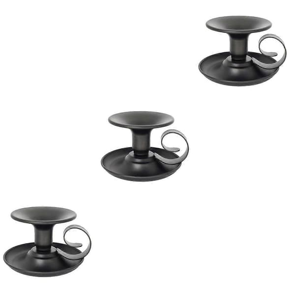 Ljusstake i tekoppsstil av järn, 3-pack för hemdekoration
