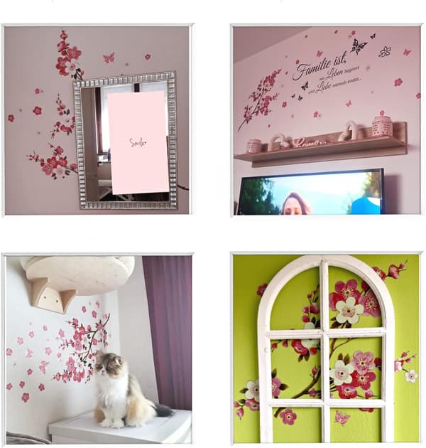 Transformative Orientalsk Kirsebærblomst, Avtakbar Veggkunst, Tilpassbar Dekor For Ethvert Rom