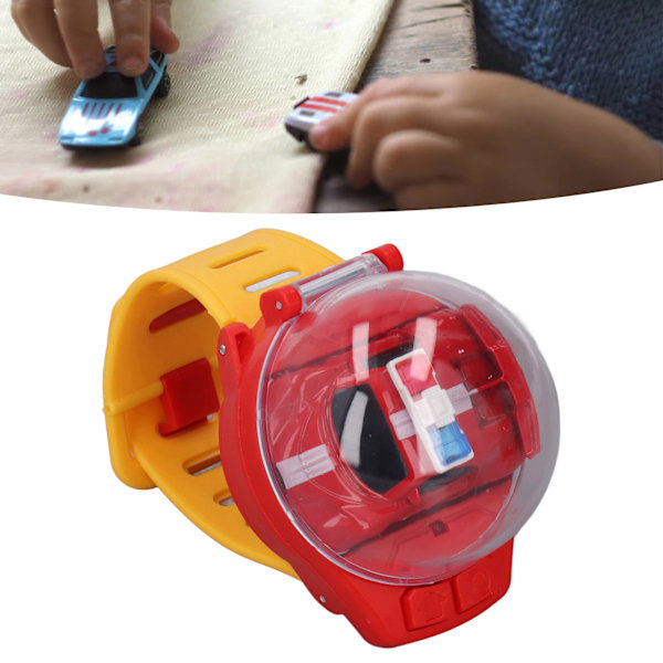 Mini RC-bil klockleksaker 2,4 GHz tecknad söt USB-laddning klocka fjärrkontroll bil leksak för pojkar flickor presenter röd