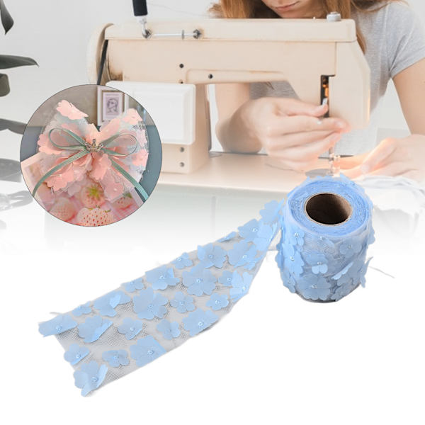 Kukat Tulle Rullat 8cm 10yd Exquisite Bright Beautiful DIY Joustava Laaja Sovellus Tulle Rulla Spool FabricLight Blue