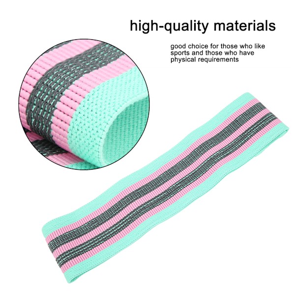 2 st/set Fitness Resistance Loop Bands halkfria elastiska träningsband ben rumpformare mintgrön