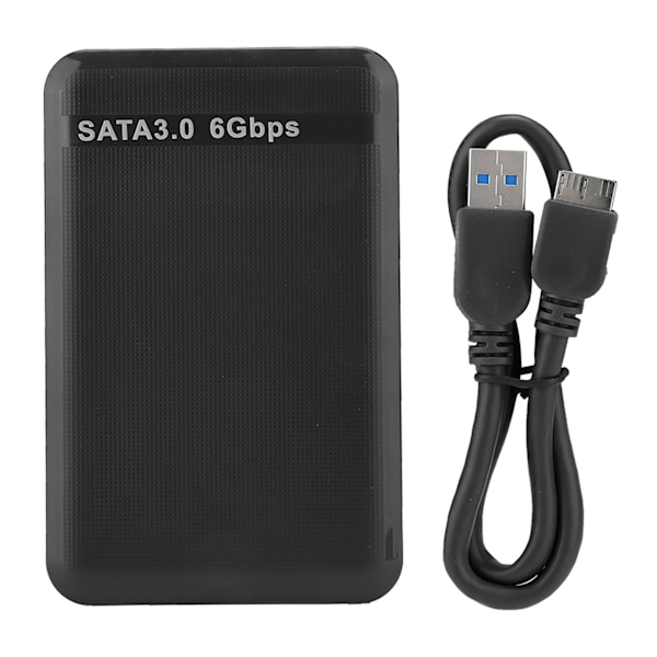 2,5 tuuman USB3.0 SATA3.0 nopea 6 Gbps:n mobiili kiintolevy kotelo tukee 6 Tt:n UASP-kiihtyvyyttä (musta)