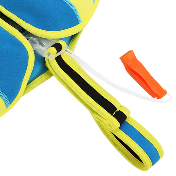 Børns svømmevest blå krog og løkke finne design justerbare stropper neopren blød børnesvømmejakke til rafting surfing M