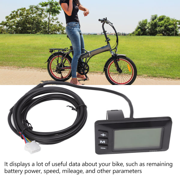 24V 36V 48V Elektrisk cykel LCD GD01 Displaypanel Cykelmodifieringstillbehör med vattentät kontakt