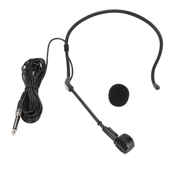 6,35 mm öronsnäcka mikrofon ergonomisk dynamisk 16,4 fot trådbunden headset mikrofon för karaoke högtalare förstärkare undervisning