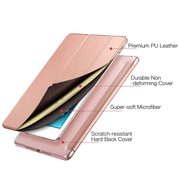 Veske til iPad Mini 3/2/1 - Light Smart Slim Shell Rose gold