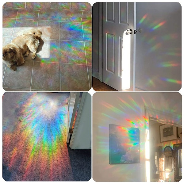 Dekorativ Fönsterfilm med Färgat Glas för Insynsskydd, Boho Halv Sol Mönster Anti-Kollisions Dekaler för Fåglar, Reducerar Kollisioner Samtidigt Som Insynen Behålls, Perfekt