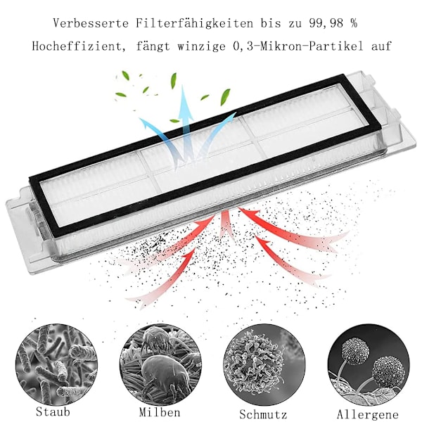 Roborock S5 S6 tilbehør, 2 hovedbørster 3 sidebørster