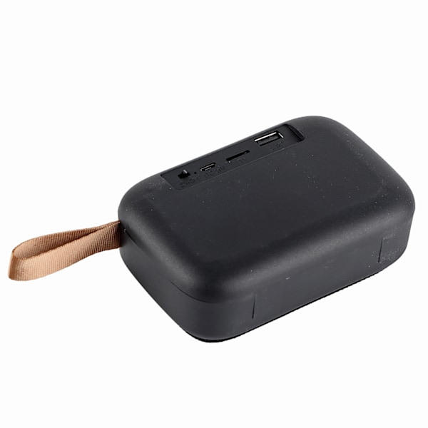 Mini Bluetooth-kaiutin, stereokaiutin, tukee muistikorttia, kannettava langaton kaiutin käsihihnalla, musta