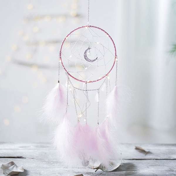 Flot drømme lille drømmefanger med LED-lys, 15 cm diameter