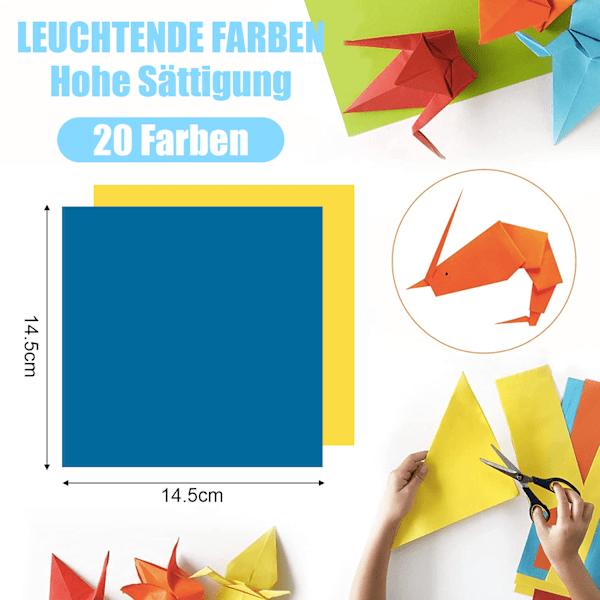 Origamipapper, dubbelsidigt vikpapper Origamipapper Färgglatt