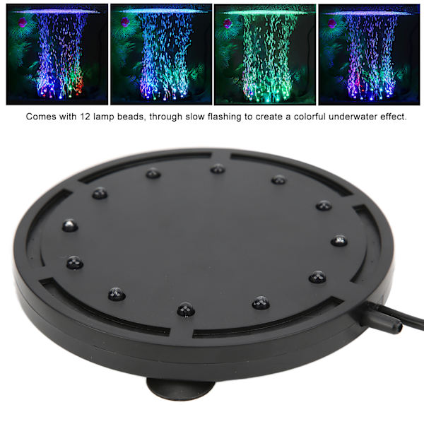 Q12 Akvarium Bubbellampa Fisk Tank Landskapsbelysning LED Dyklampa Syreberikningsplatta 100‑240VEU-kontakt