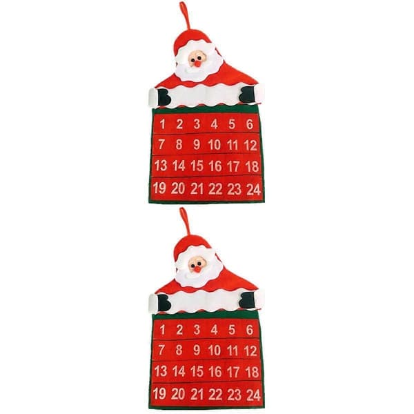 Nedtelling til jul dekorasjonskalender 2 stk for festlig feiring