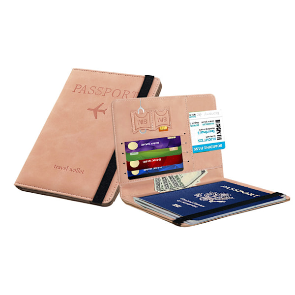 Passportskydd i PU-läder, multifunktionellt, dokumentfodral, passfodral