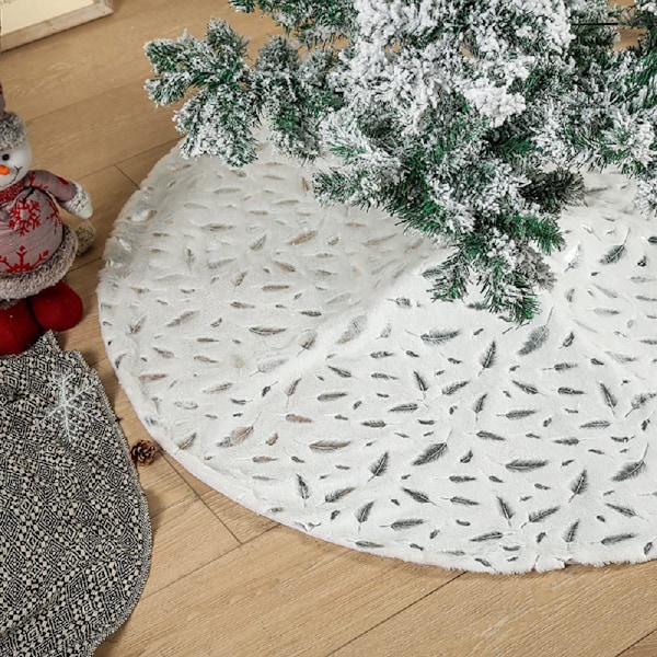 Julgransmatta, mångsidig användning konstgjord päls julgransmatta för att dölja julgransfoten, elegant design julgransmatta gott om plats för presenter