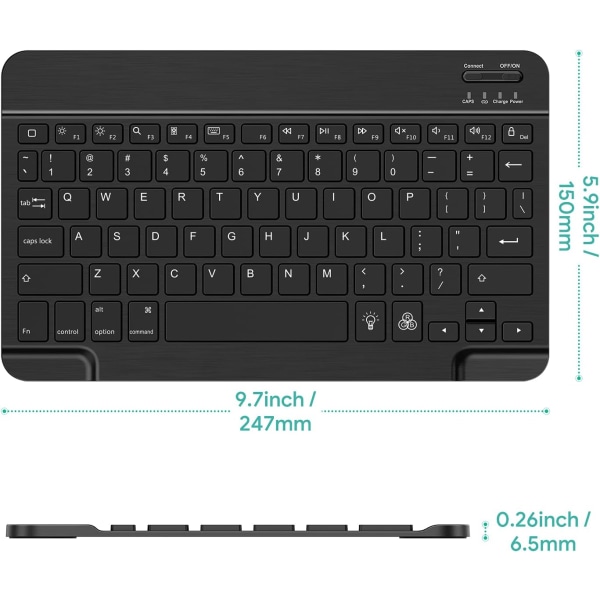 Ultratynn bakgrunnsbelyst trådløst Bluetooth-tastatur, universelt