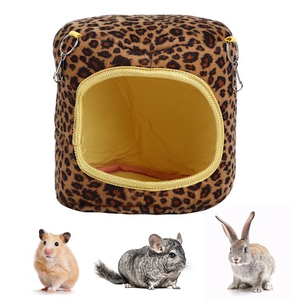 Bomull Kjæledyr Hamster Varm Hengekøye Henge Sovende Reir for Ekorn Pinnsvin Marsvin Chinchilla Kaniner Gul Leopard