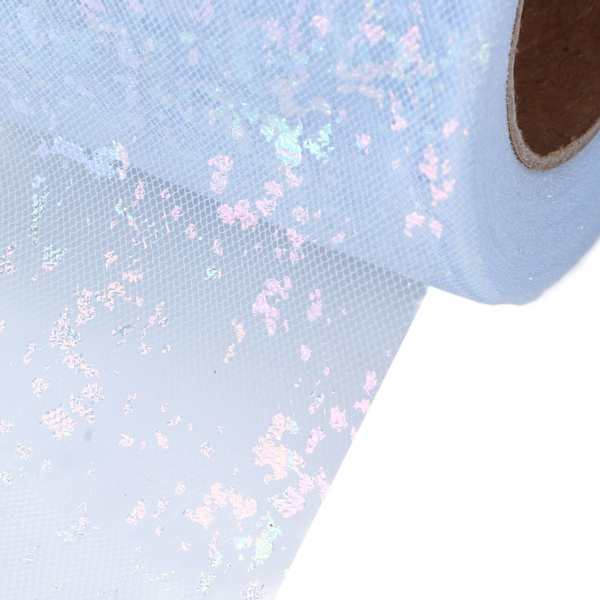 Tulletyg DIY-hantverk Slitstyrka Symfoni Polyester Lätt Bärbar Tulle Rullar 6cm Ljusblå