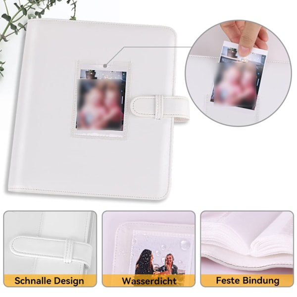 Fotoalbum med 272 fickor, kompatibel med Instax 3-tums film