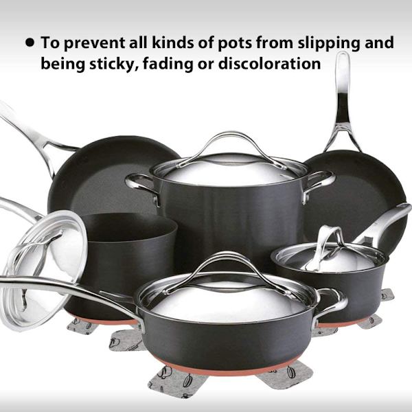 Omdesignade Köksredskapsbeskyddare, 9-delars set, Non-Woven Polyester med Anti-Slip Textur, Stapelbara Pannavdelare i Flera Storlekar, För Non-Stick Yta