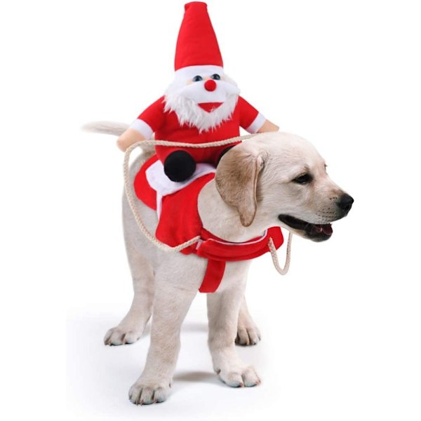 Festlig Jultomte Hunddräkt, Andningsbart Mjukt Tyg Älv Ren Design för Små Mellanstora Hundar Katter, Röda Mikrofiber Sammet Jul Husdjurskläder
