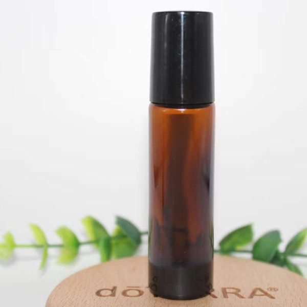 Aromaterapi Resekompisar, 10 ml Bärnstensfärgade Glasflaskor Med Rostfria Stålkulor, Läcksäker Och UV-Skyddande Design För Säker Förvaring Av Dina Eteriska Oljor