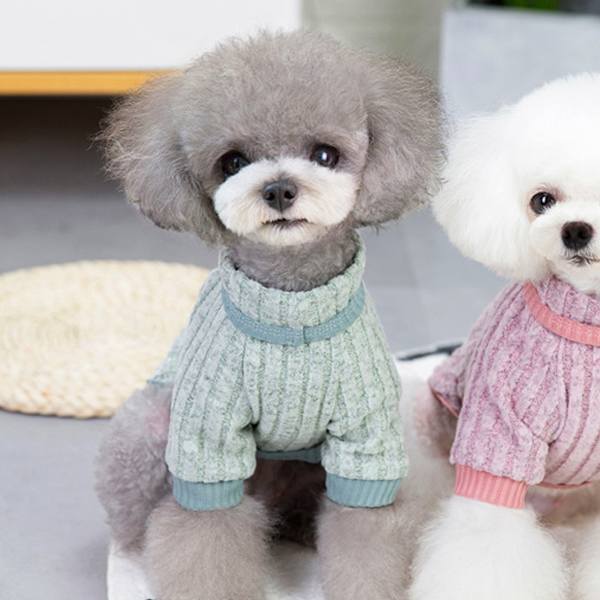 Rullekrave Strikket Sweater til Kæledyr Vinter Varmer Tyk Sweater