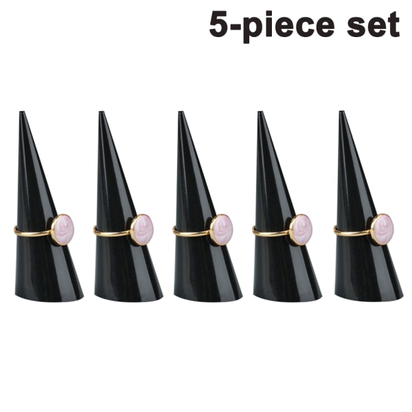 5 Pack Cone Shape Acrylic Solid Ring Display for Jewelry Showcas