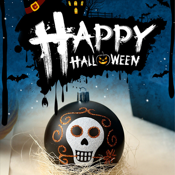 Glittrande Sockerskalledekorationer, Handmålade Kvalitets Resin Halloweenprydnader, Perfekta För Día de Muertos-firanden, Splittringsfria Och