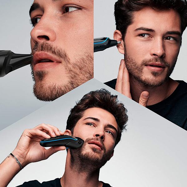 Braun skjeggtrimmer/hårtrimmer for menn, trimmer/hårklipper og barberhøvel, 9-i-1 sett for skjegg, ansikt, hode, kropp, ører og nese, farsdaggave