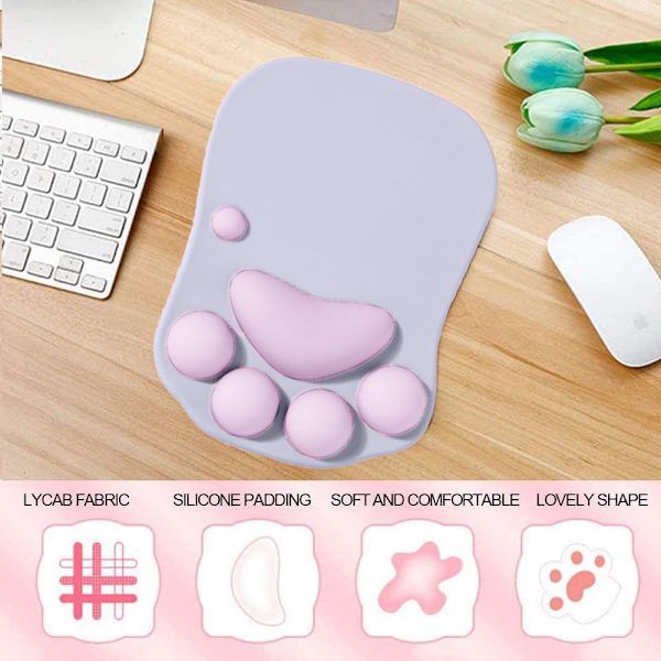 Musematte med håndleddsstøtte Musematte kattepote Ergonomisk musematte