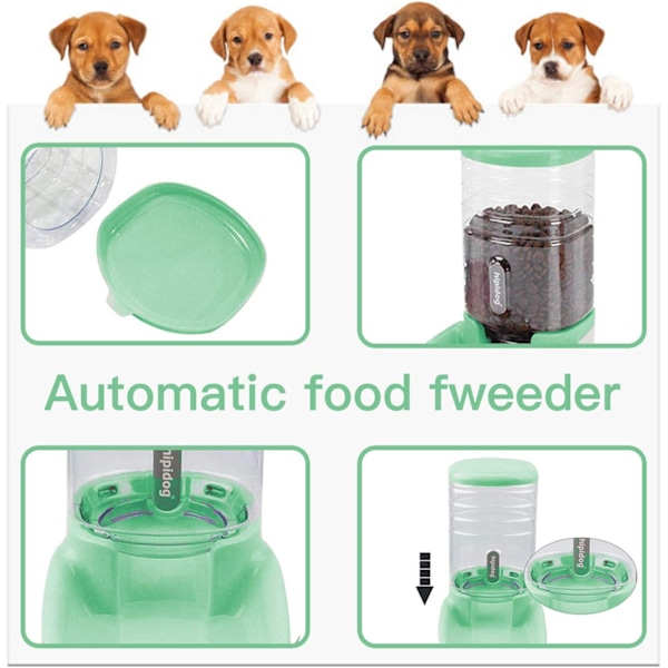 Automatisk kæledyrsfoderdispenser Vanddispenser Sæt til kat Små hunde