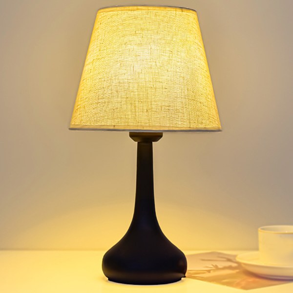 Sänglampa Modern 3W LED Varmt Ljus Steglöst Dimbar USB-gränssnitt Bordslampa för Vardagsrum Sovrum Svart