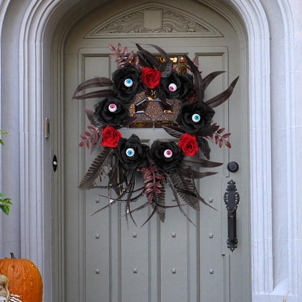 Halloweenkransar med rustik höstcharm, realistisk giftfri dekoration för inom- och utomhusbruk