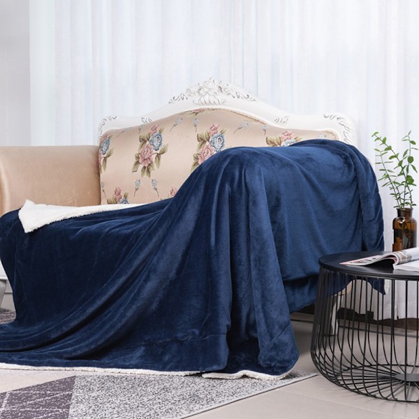 Sherpa Fleece Filt, Elegant Dekorativ Linjedesign & Supermjuk Plysch för Alla Årstider, Vacker Glans & Varm Atmosfär (Mångsidig Användning)